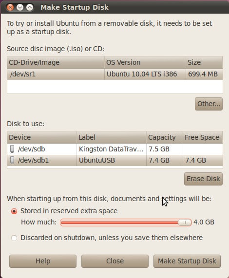 Startup Disk Creator utility