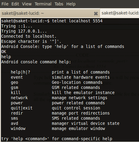 Emulator instance control console