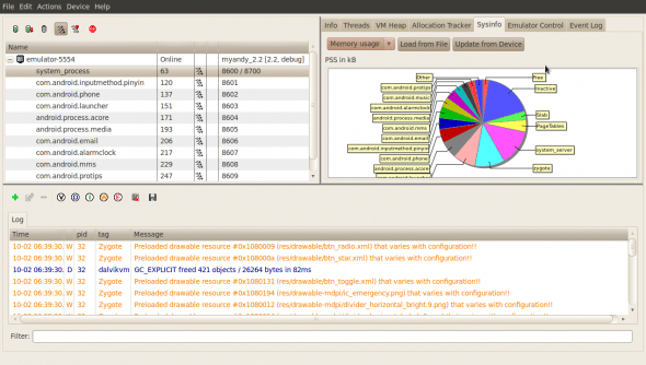 DDMS Sysinfo tab