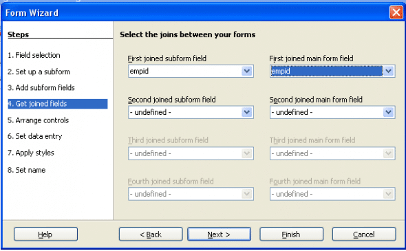 Establishing relationship between two tables