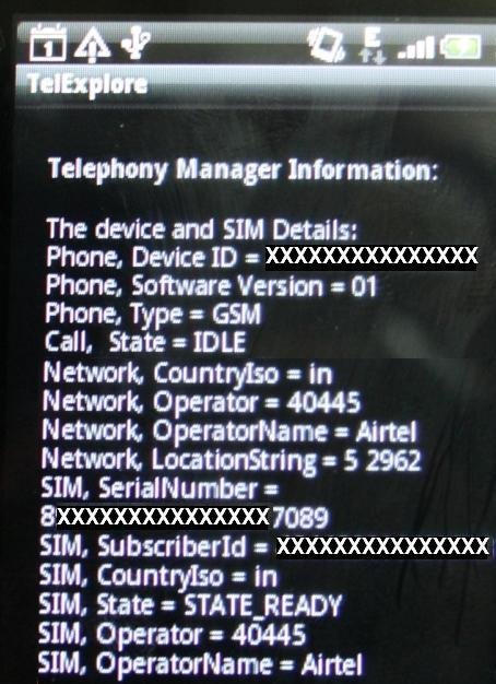 Telephony metrics retrievedusing TelephonyManager