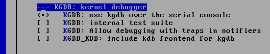 KGDB serial console options