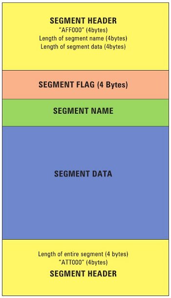 AFF file segment organisation