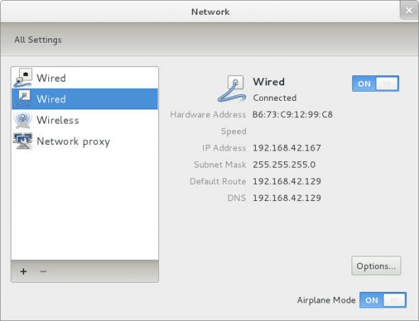 GNOME 3 network settings
