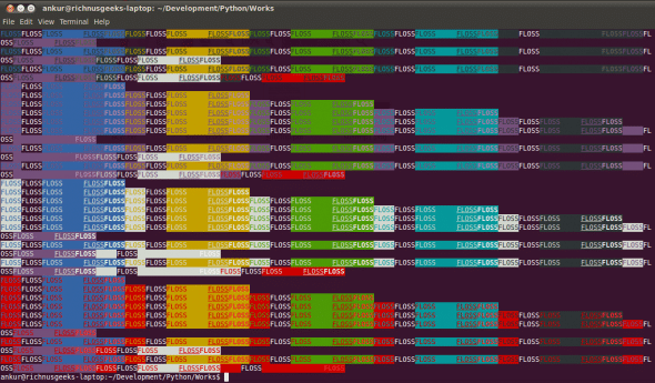 Colourful patterns through ANSI escape sequences