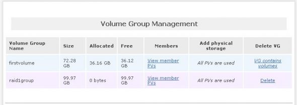 raid1group array successfully created