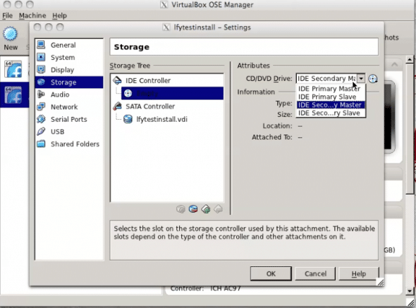 VM Hardware Settings on VirtualBox