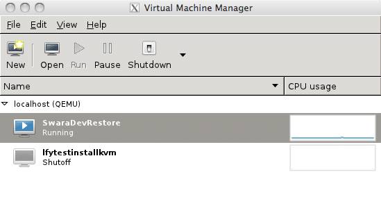 KVM’s GUI virt-manager