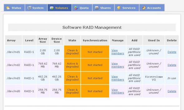 sda removed from RAID1 Array