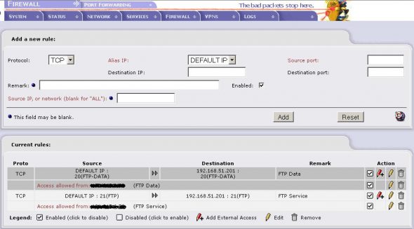 IPCop port forward