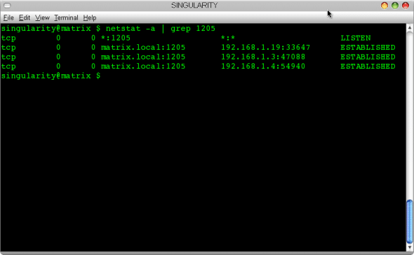 Output of netstat