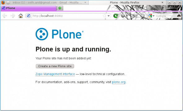 Plone after a fresh installation