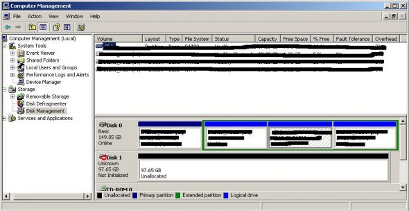 Dynamic disk discovered