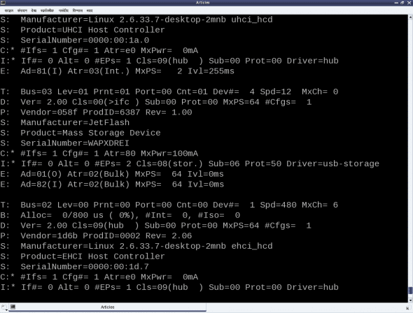 USB specifications for the pen drive