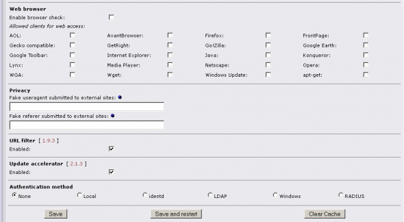 Advanced Proxy settings