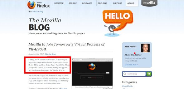 Mozilla, the foundation and project that is 'dedicated to keeping the Web free, open and accessible to all', will join the cause for 12 hours soon