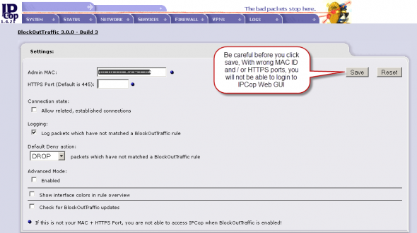 MAC address and proxy port configuration