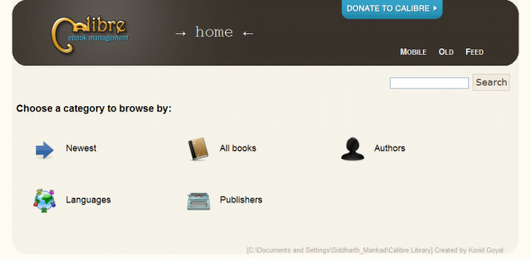 The Calibre library portal