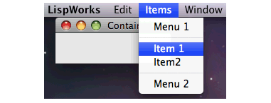Menu with menu components