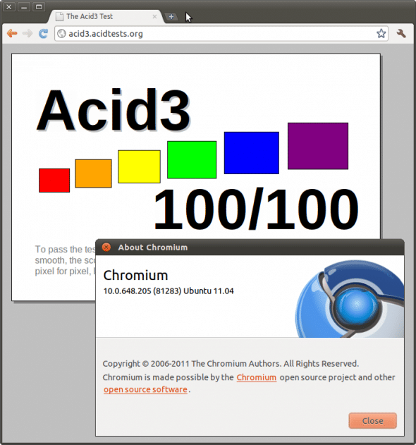 Chromium ported to ARM -- ACID3