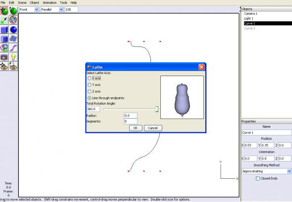 Lathe option dialogue