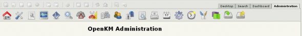 The OpenKM administration tab