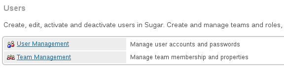 User management options