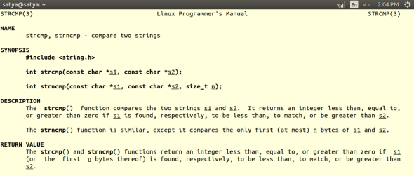 Fig-10 _ Shows the usage of pointer to constant in strcmp() library function.