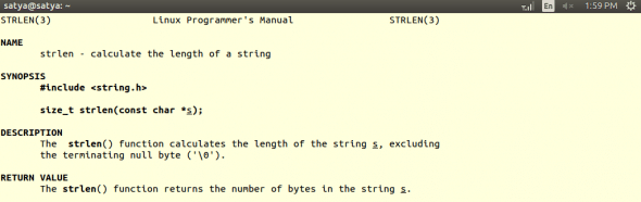 Fig-9 _ Shows the usage of pointer to constant in strlen() library function.