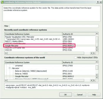Figure 3 Choosing the CRS