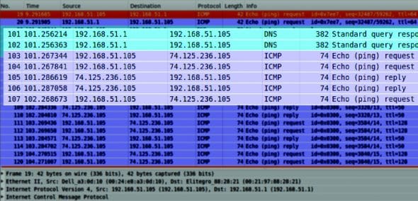 Screenshot4 - Wireshark Capture on Attacker PC, Sniffed packets from Victim PC and Router