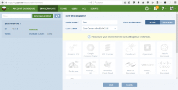 Figure 17 Environment on Hosted Scalr