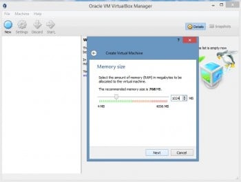 Figure 2 - Setting RAM size