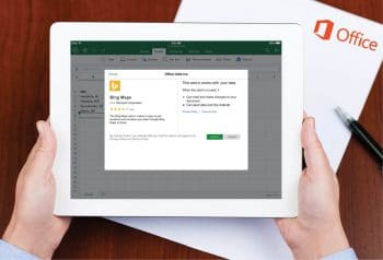 working tablet with open office