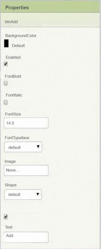 Figure 4 Button properties