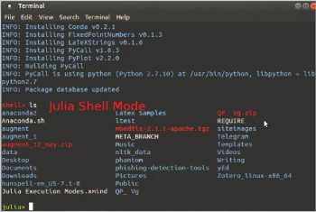 Figure 4 Julia shell mode