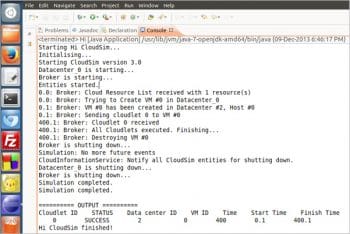 Figure 1 CloudSim live simulation