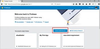 Figure 1 Firebase dashboard