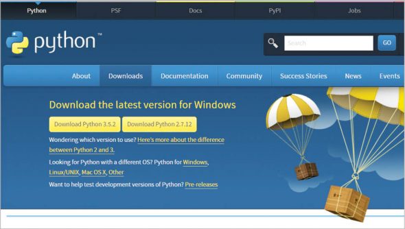 Figure 1 Python download page from the official portal