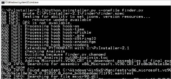 Figure 2 Creating exe file of the Python program