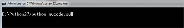 Figure 2 Executing Python code at the Windows command shell interface