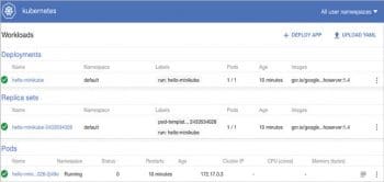 Figure 3 Kubernetes dashboard