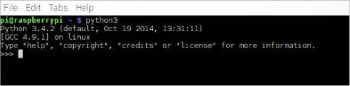 Figure 4 Python 3 shell in the terminal
