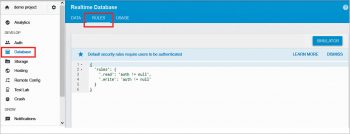 Figure 4 Reading and writing rules with authentication