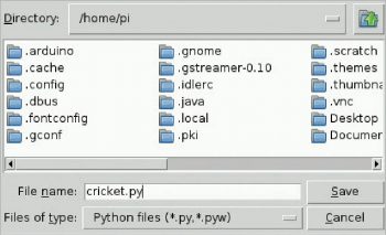 Figure 6 Saving a Python file