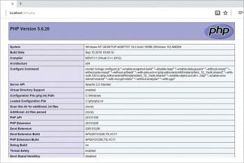 Figure 10 Running index page of PHP