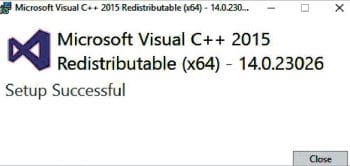 Figure 2 Visual C++ redistribution installation step 2