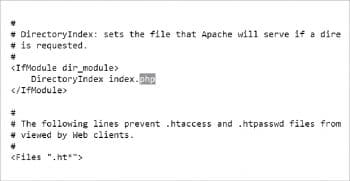 Figure 3 Change in DirectoryIndex