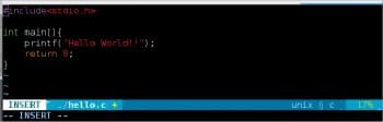 Figure 3 Vim Insert Mode 