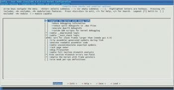 Figure 4 Compiling the kernel with debug information